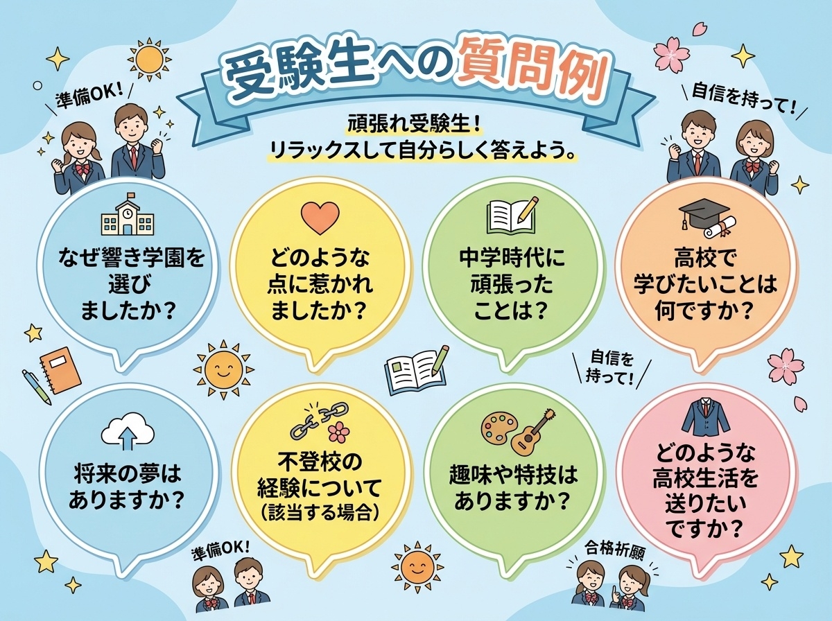 日々輝学園高等学校入試面接で受験生によく聞かれる8つの質問例