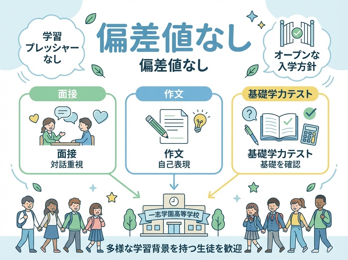 一志学園高等学校は偏差値なし 入試は面接・作文・基礎学力テストで判定
