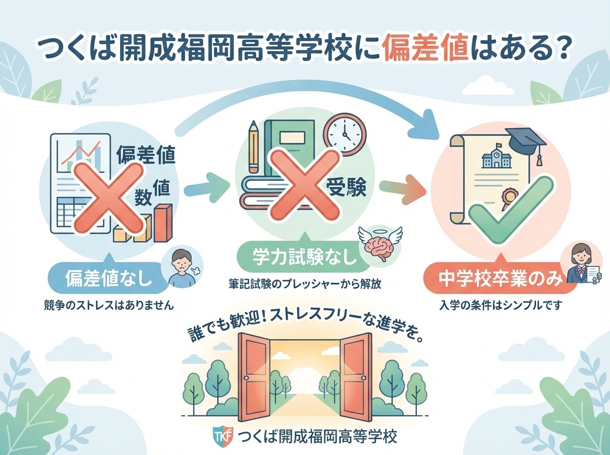 偏差値なし、学力試験なし、中学卒業で出願可能