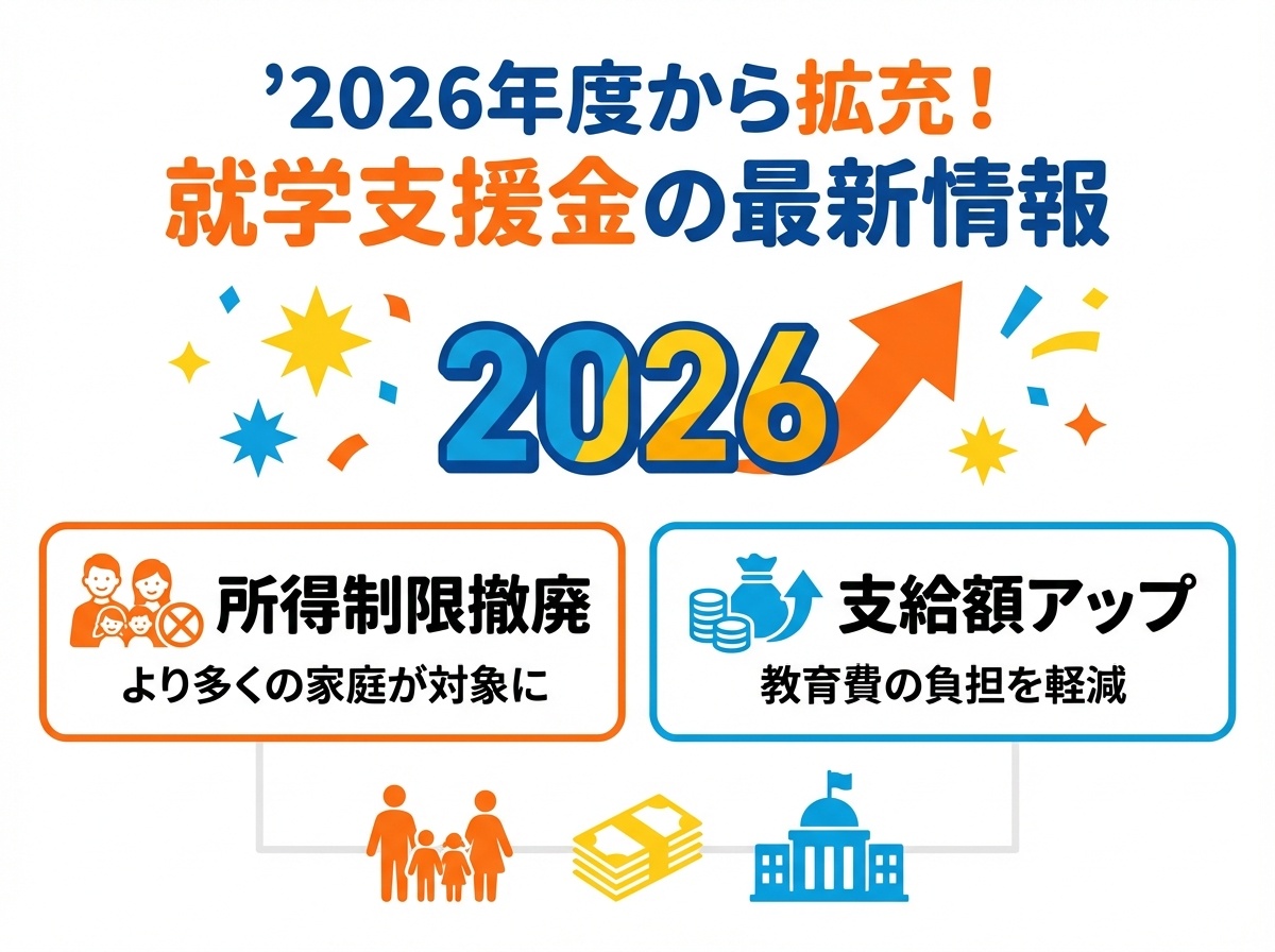 2026年度から拡充される就学支援金制度 - 所得制限撤廃と支給額アップの最新情報